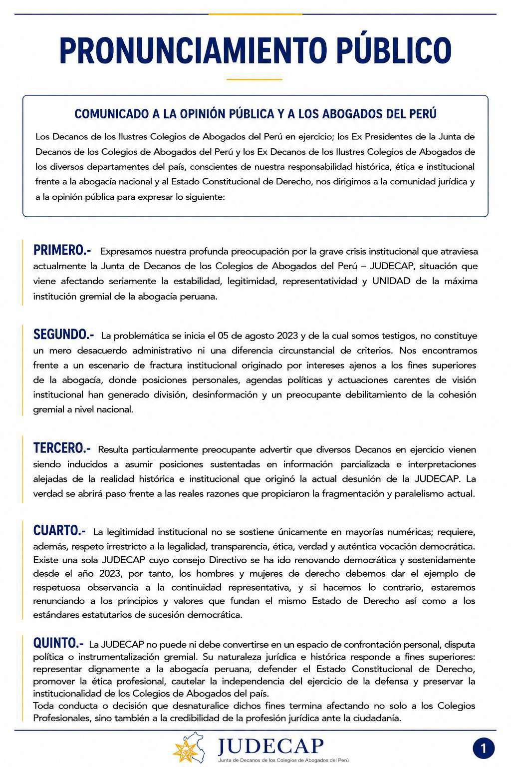 pronunciamiento 1