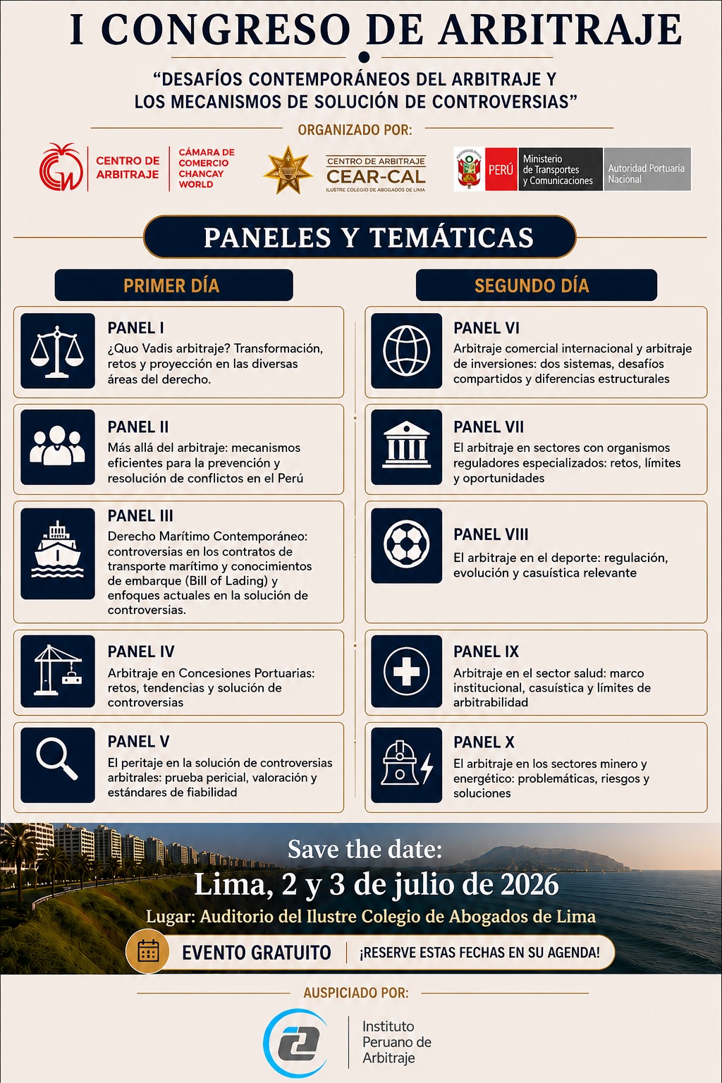 Paneles I Congreso de Arbitraje